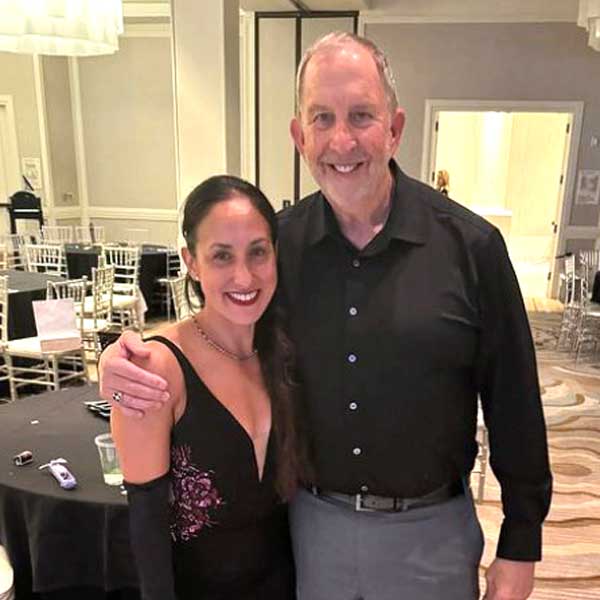 woman and man attend fundraiser