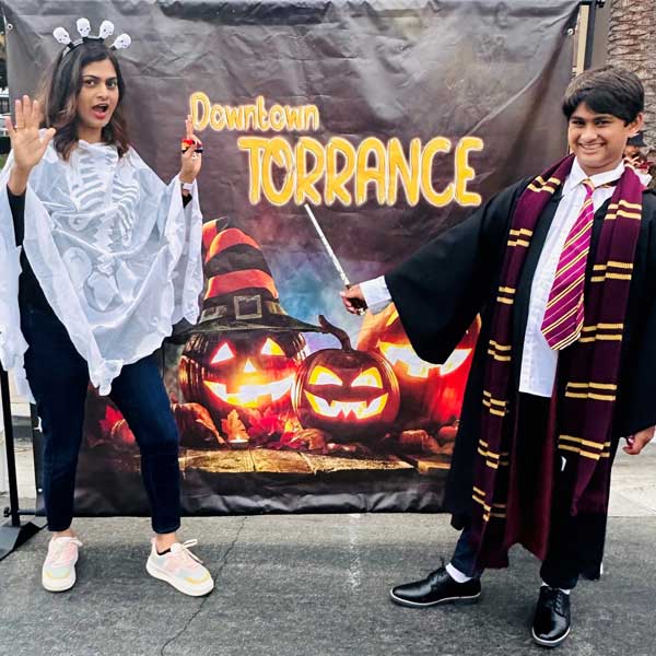 mother and son dressed like harry potter