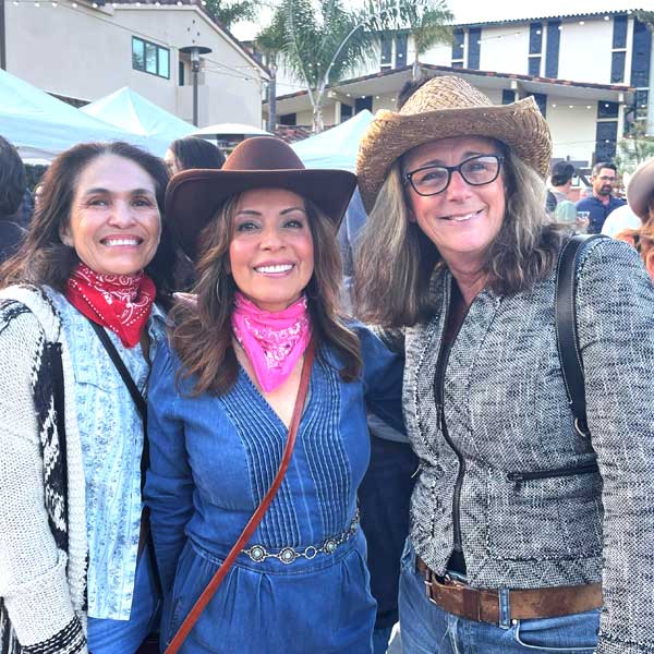 Three women in western attire