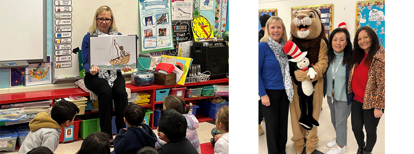 woman reading to school children for Read Across America Day