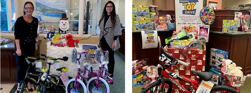 collection of toys donated for military families